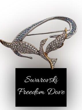 1999 Authentic Swarovski “Freedom Dove” Rhinestones Brooch